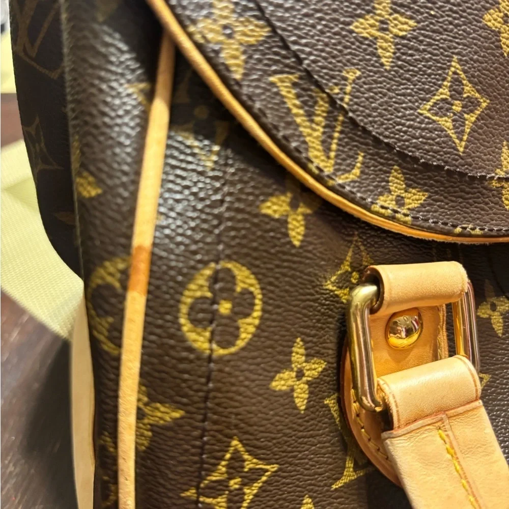 Louis Vuitton Black and Tan Monogram Shoulder Bag